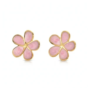 Zing | Plum Blossom Anti-Tarnish Studs in 18k Gold PVD Stainless Steel – 5 Colors