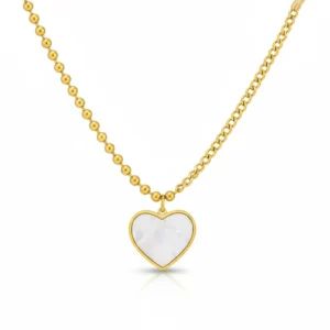 Zing | Heart Shell Anti-Tarnish Necklace in 18k Gold PVD Stainless Steel