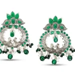 Boho Club | Twin Peacock "Mayur" Motif Chandelier Earrings in Oxidized Silver